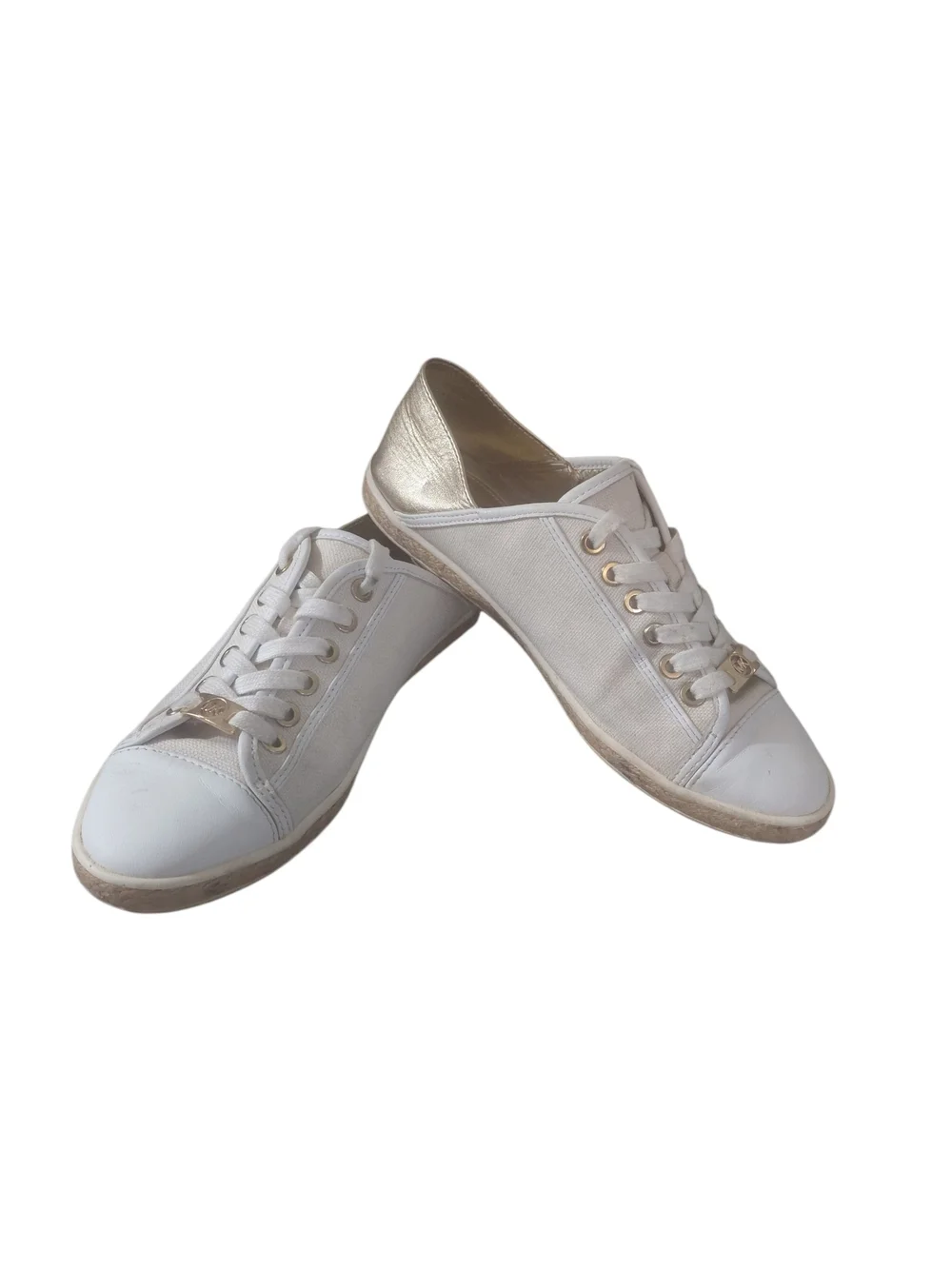 Michael Kors Cream And Gold Espadrille Sneakers Size 7.5